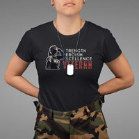 Female Veteran T Shirt Strength Heroism Excellence Women - Wonder Print Shop