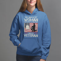 Female Veteran Hoodie I Am A Woman I Served In The Military American Flag Women - Wonder Print Shop