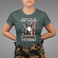 Female Veteran T Shirt Assuming I Was Like Most Women Was Your First Mistake American Flag Dog Tags And Combat Boots - Wonder Print Shop