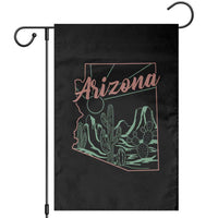 Vintage Arizona State Outline Desert Sunset Graphic Garden Flag Retro Southwest Saguaro Cactus Travel Souvenir
