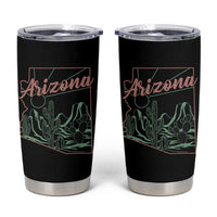 Vintage Arizona State Outline Desert Sunset Graphic Tumbler Cup Retro Southwest Saguaro Cactus Travel Souvenir