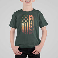 Patriotic Arizona Flag Sunset Graphic T Shirt For Kid American Flag Southwest Desert Saguaro Cactus State Pride Souvenir