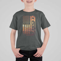 Patriotic Arizona Flag Sunset Graphic T Shirt For Kid American Flag Southwest Desert Saguaro Cactus State Pride Souvenir