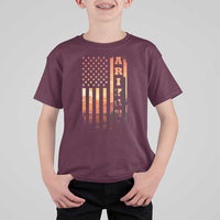 Patriotic Arizona Flag Sunset Graphic T Shirt For Kid American Flag Southwest Desert Saguaro Cactus State Pride Souvenir