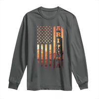 Patriotic Arizona Flag Sunset Graphic Long Sleeve Shirt American Flag Southwest Desert Saguaro Cactus State Pride Souvenir