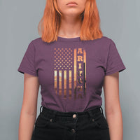 Patriotic Arizona Flag Sunset Graphic T Shirt For Women American Flag Southwest Desert Saguaro Cactus State Pride Souvenir