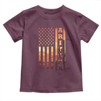 Patriotic Arizona Flag Sunset Graphic Toddler T Shirt American Flag Southwest Desert Saguaro Cactus State Pride Souvenir