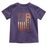 Patriotic Arizona Flag Sunset Graphic Toddler T Shirt American Flag Southwest Desert Saguaro Cactus State Pride Souvenir