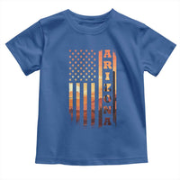 Patriotic Arizona Flag Sunset Graphic Toddler T Shirt American Flag Southwest Desert Saguaro Cactus State Pride Souvenir