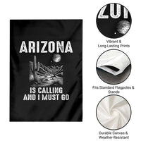 Retro Arizona Is Calling And I Must Go Graphic Garden Flag Outdoor Desert Cactus Mountain Travel Souvenir