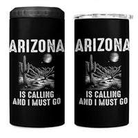 Retro Arizona Is Calling And I Must Go Graphic 4 in 1 Can Cooler Tumbler Outdoor Desert Cactus Mountain Travel Souvenir