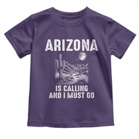 Retro Arizona Is Calling And I Must Go Graphic Toddler T Shirt Outdoor Desert Cactus Mountain Travel Souvenir