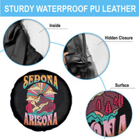 Vintage Retro Sedona Arizona Graphic Spare Tire Cover Psychedelic Red Rock Mountain Sunset Travel Souvenir