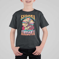 Vintage Retro Sedona Arizona Graphic T Shirt For Kid Psychedelic Red Rock Mountain Sunset Travel Souvenir