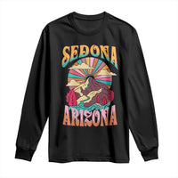 Vintage Retro Sedona Arizona Graphic Long Sleeve Shirt Psychedelic Red Rock Mountain Sunset Travel Souvenir