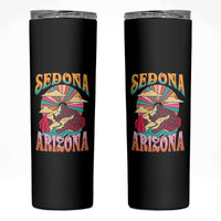 Vintage Retro Sedona Arizona Graphic Skinny Tumbler Psychedelic Red Rock Mountain Sunset Travel Souvenir