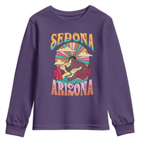 Vintage Retro Sedona Arizona Graphic Youth Sweatshirt Psychedelic Red Rock Mountain Sunset Travel Souvenir