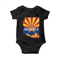 Arizona State Flag Map Graphic Baby Onesie Southwest Sunburst Cactus State Pride Souvenir