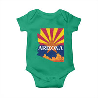 Arizona State Flag Map Graphic Baby Onesie Southwest Sunburst Cactus State Pride Souvenir