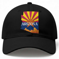 Arizona State Flag Map Graphic Baseball Cap Southwest Sunburst Cactus State Pride Souvenir