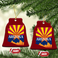 Arizona State Flag Map Graphic Ceramic Ornament Southwest Sunburst Cactus State Pride Souvenir