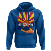 Arizona State Flag Map Graphic Hoodie Southwest Sunburst Cactus State Pride Souvenir