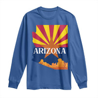Arizona State Flag Map Graphic Long Sleeve Shirt Southwest Sunburst Cactus State Pride Souvenir