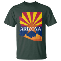Arizona State Flag Map Graphic T Shirt Southwest Sunburst Cactus State Pride Souvenir