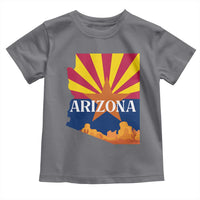Arizona State Flag Map Graphic Toddler T Shirt Southwest Sunburst Cactus State Pride Souvenir