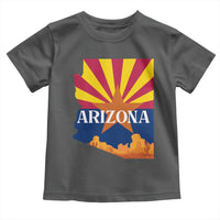 Arizona State Flag Map Graphic Toddler T Shirt Southwest Sunburst Cactus State Pride Souvenir