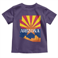 Arizona State Flag Map Graphic Toddler T Shirt Southwest Sunburst Cactus State Pride Souvenir