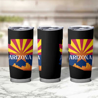 Arizona State Flag Map Graphic Tumbler Cup Southwest Sunburst Cactus State Pride Souvenir