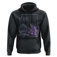 Glowing Arizona State Map Outline Graphic Hoodie Neon Gradient Cactus Desert Travel Souvenir