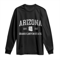 Vintage Distressed Arizona Grand Canyon State Graphic Long Sleeve Shirt Retro 1912 Varsity Map Souvenir
