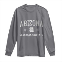 Vintage Distressed Arizona Grand Canyon State Graphic Long Sleeve Shirt Retro 1912 Varsity Map Souvenir