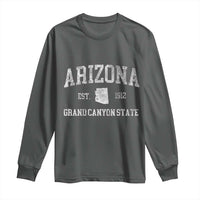 Vintage Distressed Arizona Grand Canyon State Graphic Long Sleeve Shirt Retro 1912 Varsity Map Souvenir