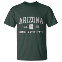 Vintage Distressed Arizona Grand Canyon State Graphic T Shirt Retro 1912 Varsity Map Souvenir
