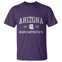 Vintage Distressed Arizona Grand Canyon State Graphic T Shirt Retro 1912 Varsity Map Souvenir