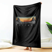 Retro Arizona Sunset Monument Valley Graphic Throw Blanket Panoramic Desert Red Rocks Landscape Souvenir
