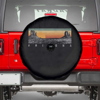 Retro Arizona Sunset Monument Valley Graphic Spare Tire Cover Panoramic Desert Red Rocks Landscape Souvenir