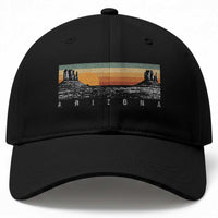 Retro Arizona Sunset Monument Valley Graphic Baseball Cap Panoramic Desert Red Rocks Landscape Souvenir