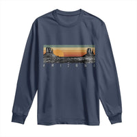 Retro Arizona Sunset Monument Valley Graphic Long Sleeve Shirt Panoramic Desert Red Rocks Landscape Souvenir