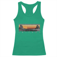 Retro Arizona Sunset Monument Valley Graphic Racerback Tank Top Panoramic Desert Red Rocks Landscape Souvenir