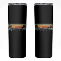 Retro Arizona Sunset Monument Valley Graphic Skinny Tumbler Panoramic Desert Red Rocks Landscape Souvenir