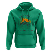 Retro Saguaro National Park Sunset Graphic Hoodie Vintage Arizona Desert Mountain Badge Souvenir