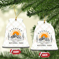 Retro Saguaro National Park Sunset Graphic Ceramic Ornament Vintage Arizona Desert Mountain Badge Souvenir