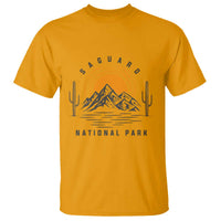 Retro Saguaro National Park Sunset Graphic T Shirt Vintage Arizona Desert Mountain Badge Souvenir