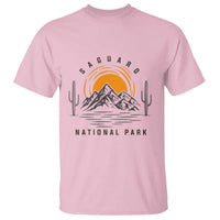 Retro Saguaro National Park Sunset Graphic T Shirt Vintage Arizona Desert Mountain Badge Souvenir