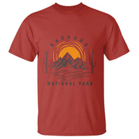 Retro Saguaro National Park Sunset Graphic T Shirt Vintage Arizona Desert Mountain Badge Souvenir