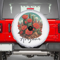 Beautiful Blooming Cactus Flower Arizona Graphic Spare Tire Cover Vintage Desert Botanical Floral Nature Souvenir